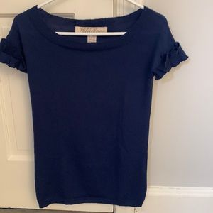 Lela Rose cashmere short-sleeve sweater